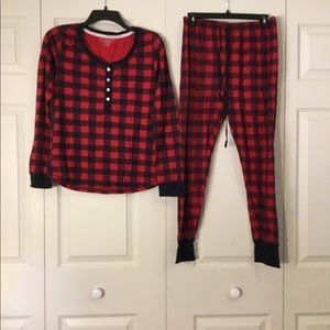 Long-Sleeve Plaid Pajama Set